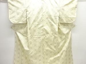 アンティーク　麻の葉模様織り出し手織り紬着物